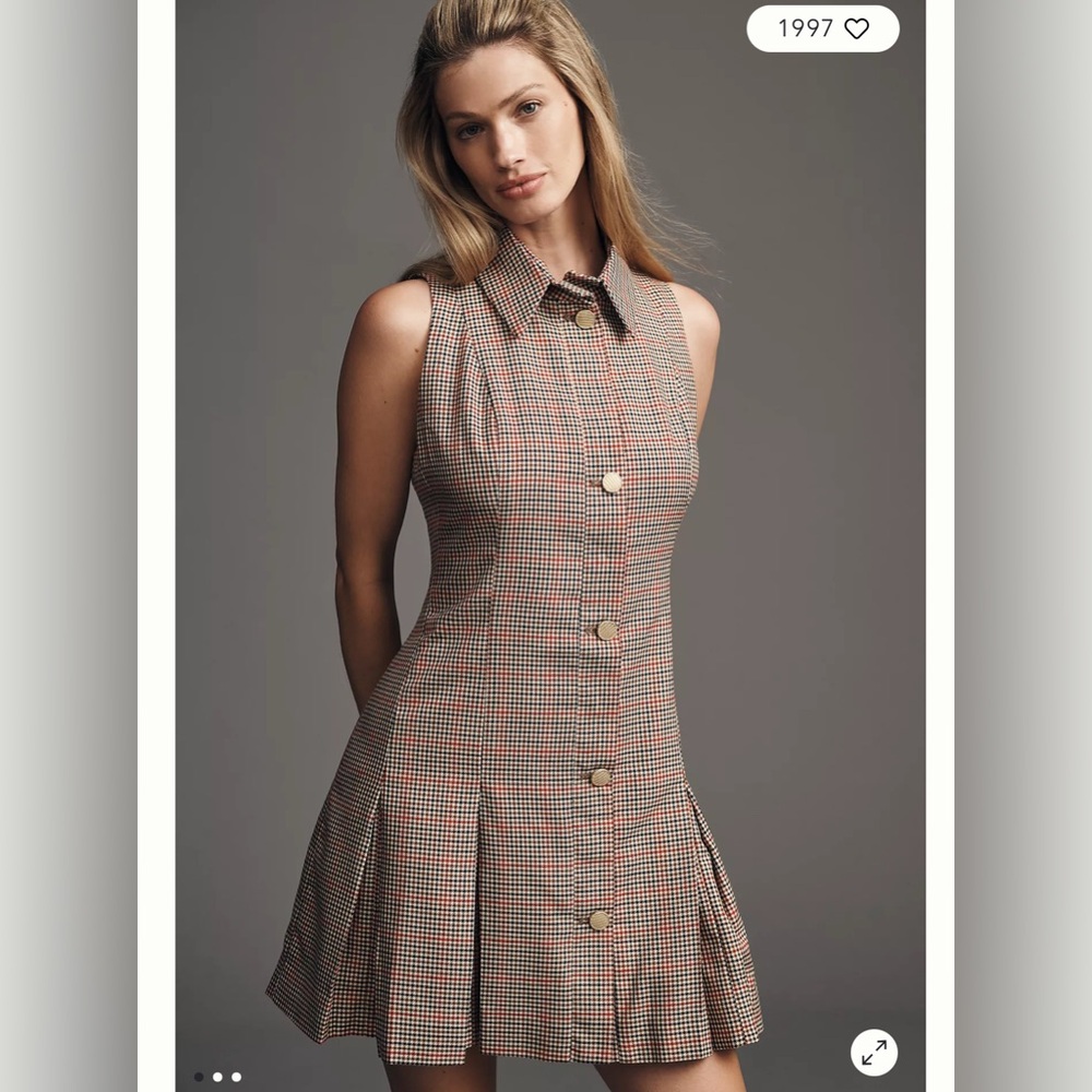 ANTHROPOLOGIE mini dress button down